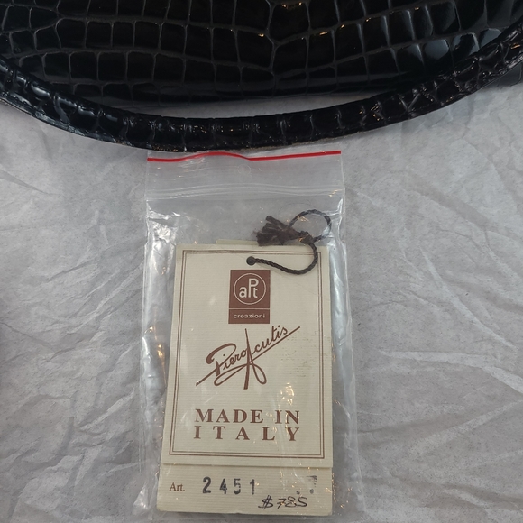 Classic Elegance: Vintage Maggio & Rosetto Cocco Ligator Black Bag - Picture 10 of 11